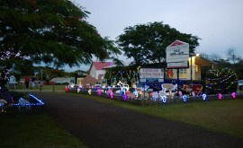 Christmas decoration and lights at Cleveland Uniting Church